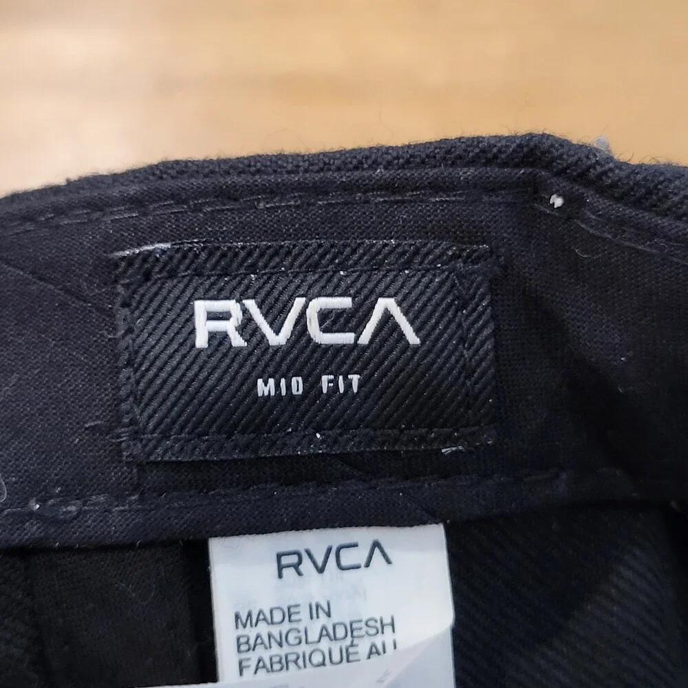 RVCA Hat Cap Snapback Black One Size Mid Fit Wool Blend Adjustable
